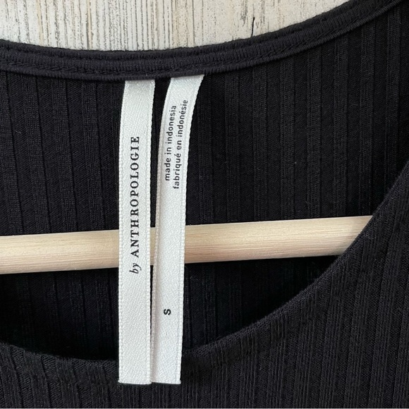 Anthropologie Kingslover Black Ribbed Knit Midi Dress Size S - Picture 13 of 14